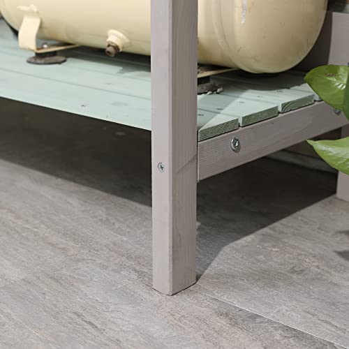 Light Gray Wooden Potting Bench Table with Sink and Drawer E1671