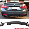 Black Rear Bumper Lip Diffuser Single Exhaust T4984