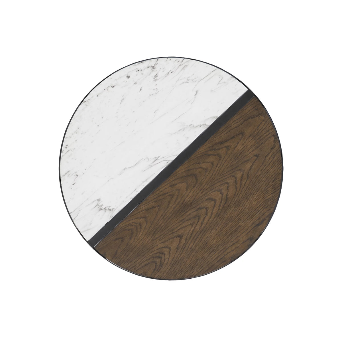 Round Mid-Century Coffee Table with Hairpin Legs, Walnut Y92475