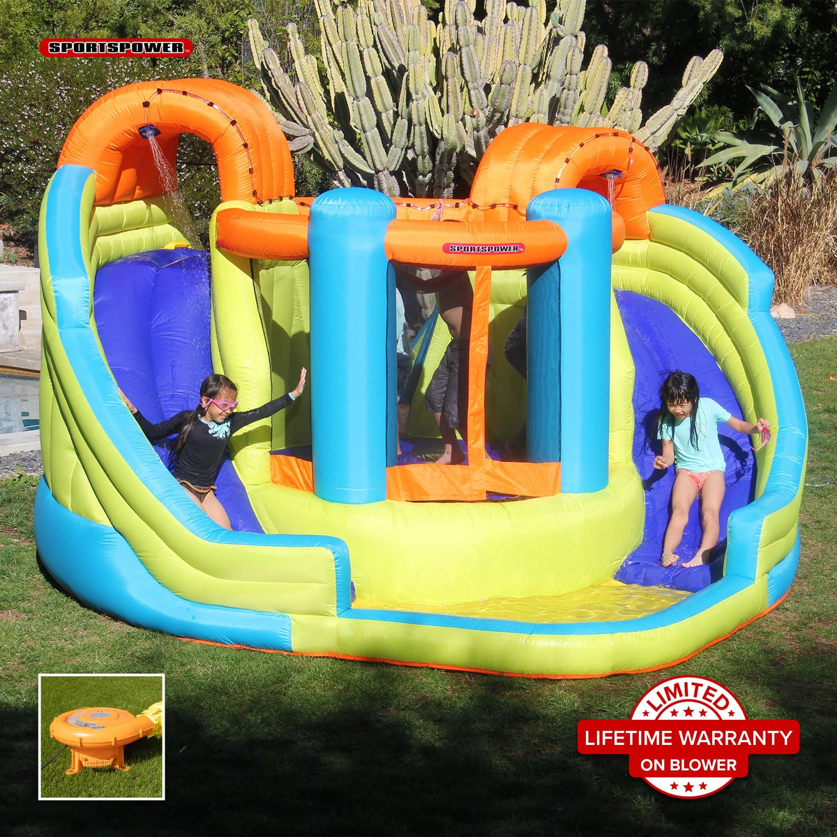 Double Water Slide & Bouncer M8474