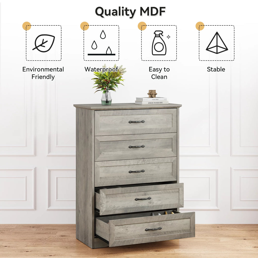Grey 5 Drawer Dresser U431