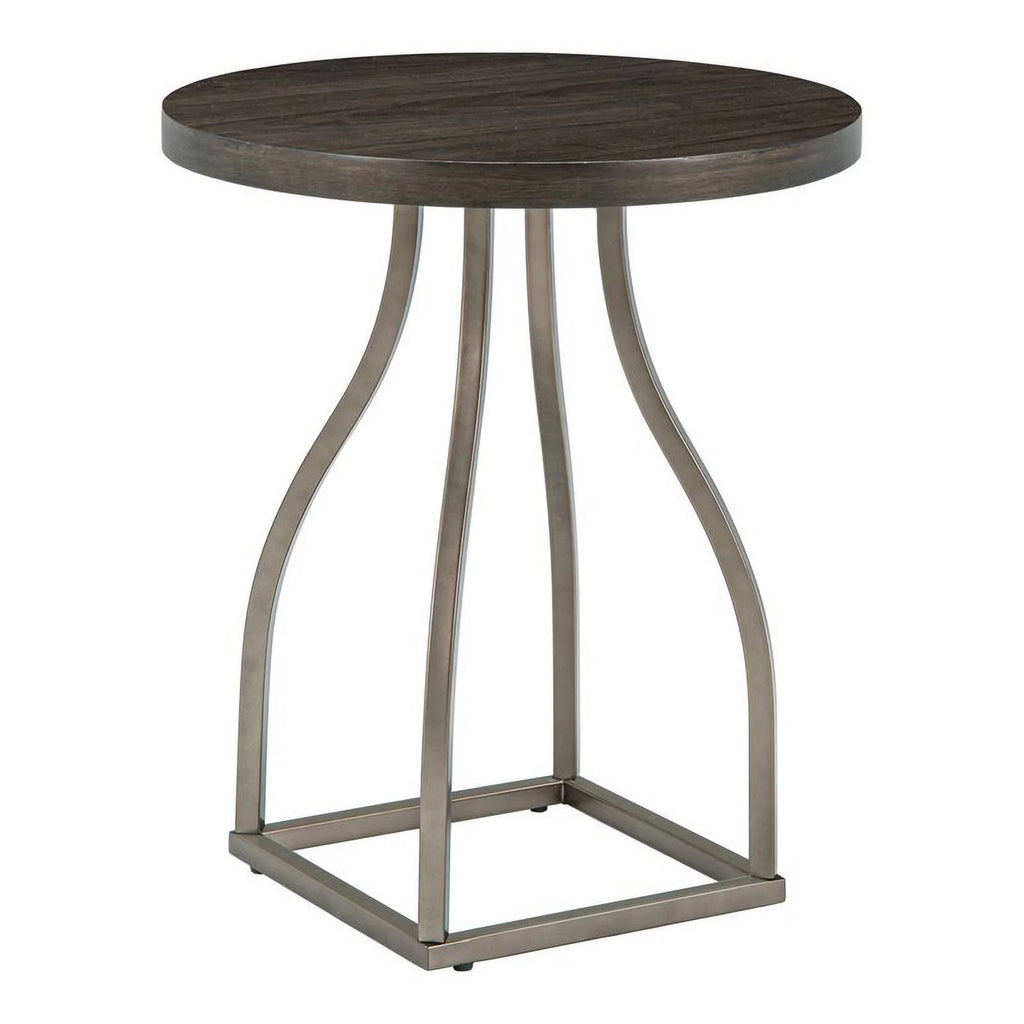 Round Walnut Veneer Table K656622
