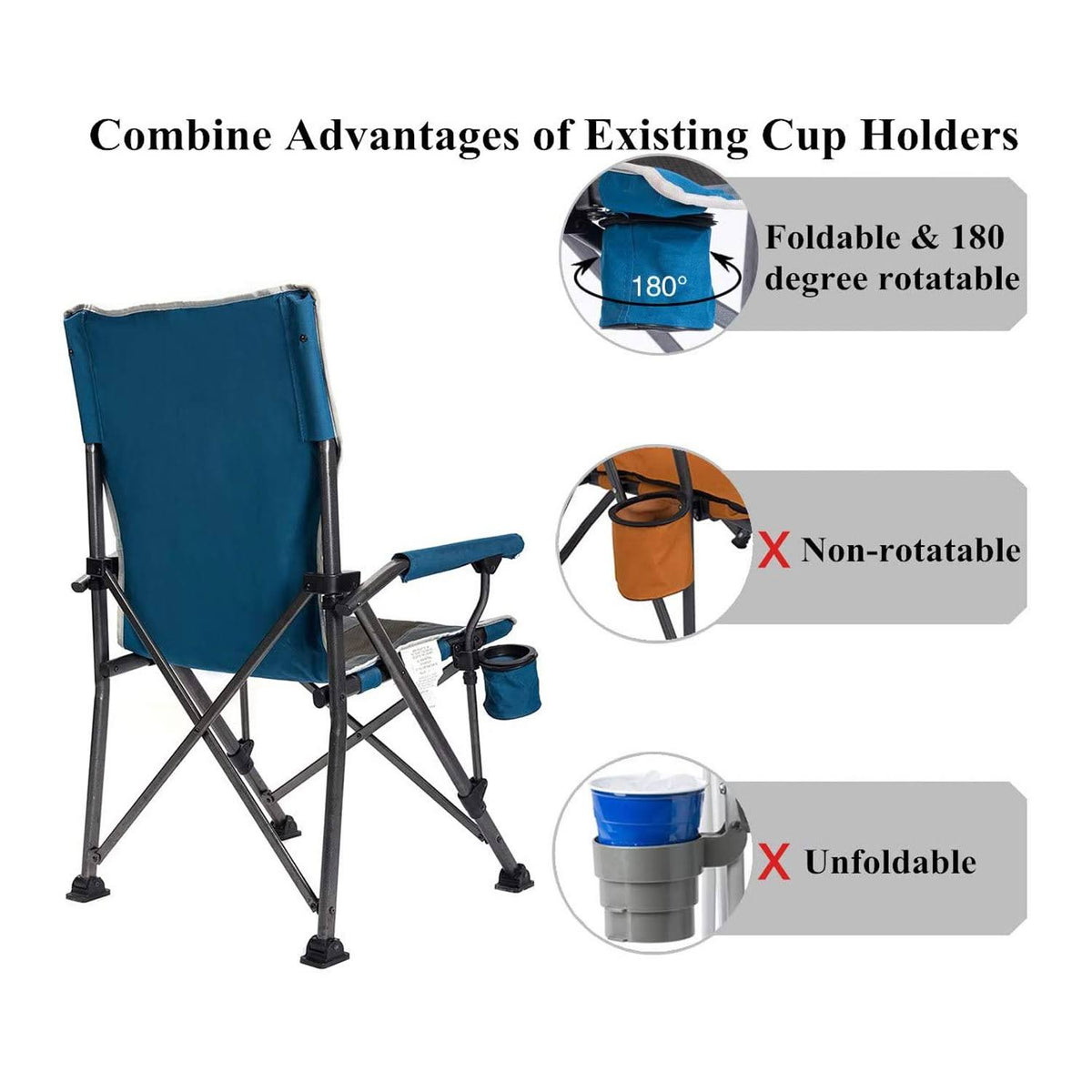 Blue 2 Pack Folding Camping Lounge Chair H542646