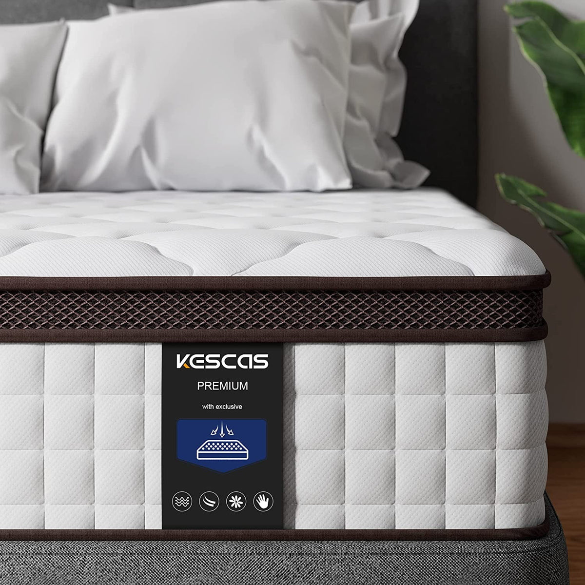 Queen Size 8 inch Hybrid Mattress with Cooling Gel Memory Foam V7640