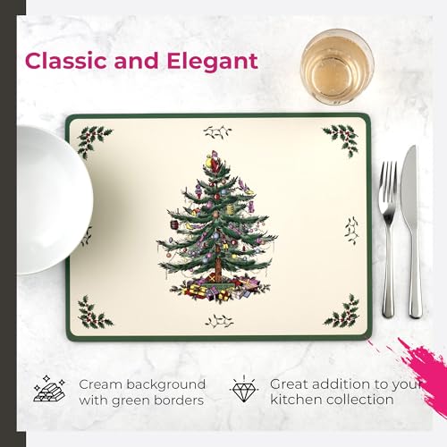 Christmas Tree Placemats & Coasters Set Cork Back K208469