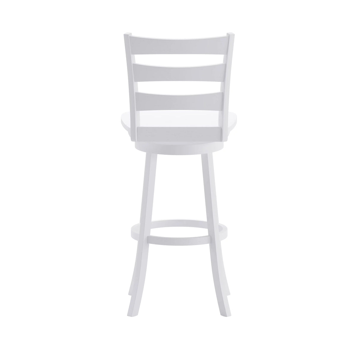 30" Antique White Swivel Bar Height Stool with Wood Seat and Footrest T9284