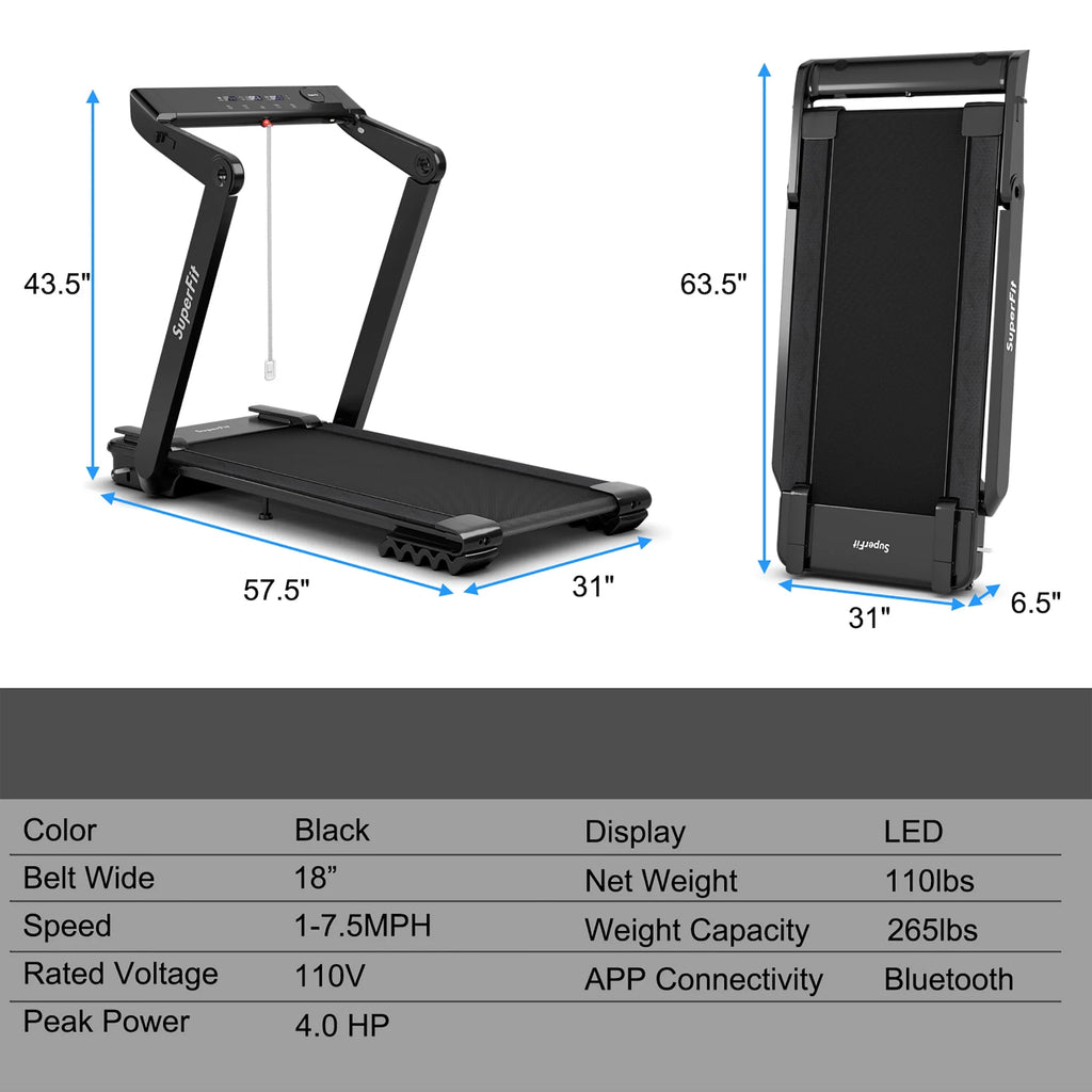 4.0HP Foldable Electric Treadmill U651176