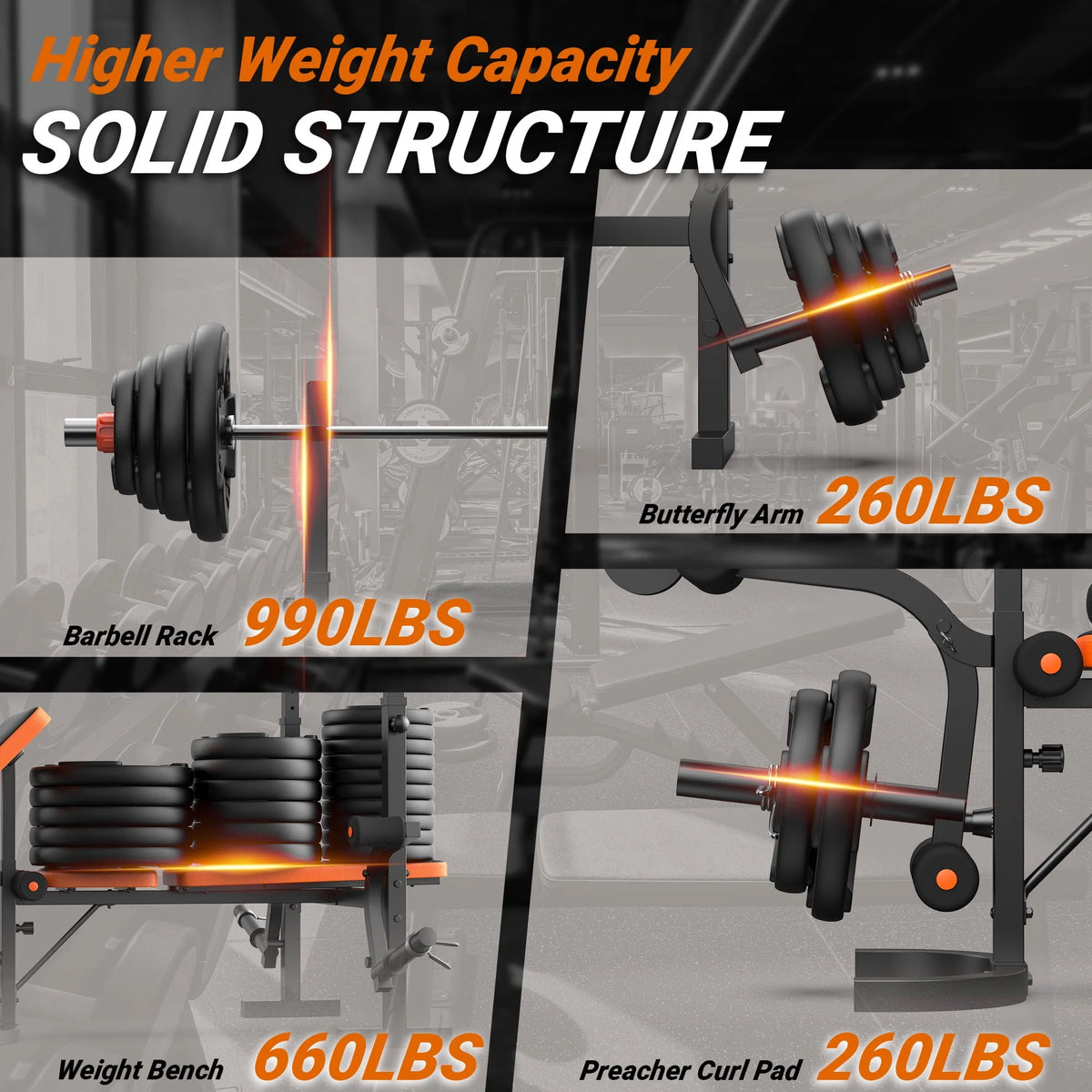6 Positions Adjustable Foldable Weight Bench O50544