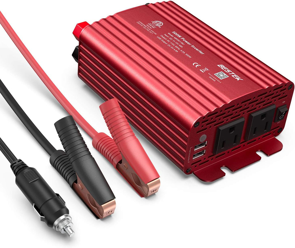 500W Power Inverter with Dual USB Car Charger Pack of 2 A105130