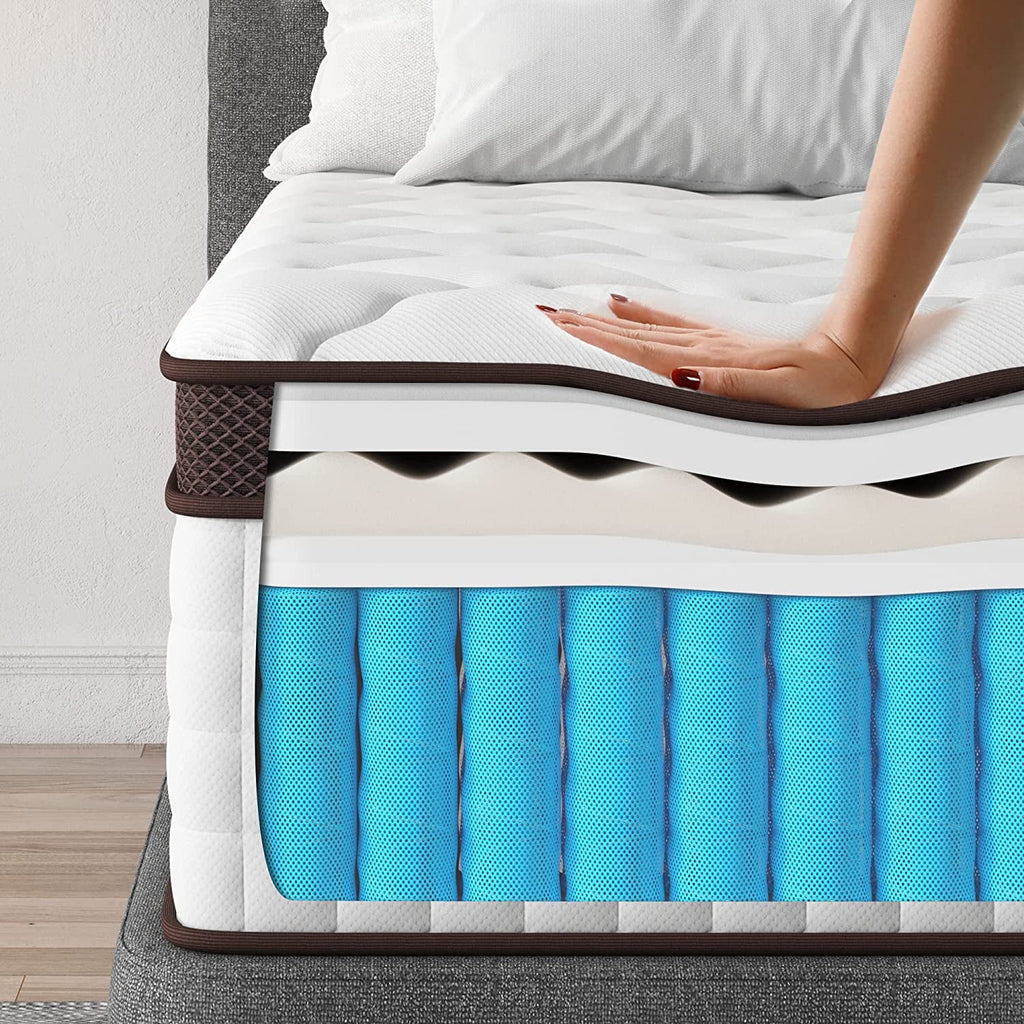 Queen Size 8 inch Hybrid Mattress with Cooling Gel Memory Foam V7640
