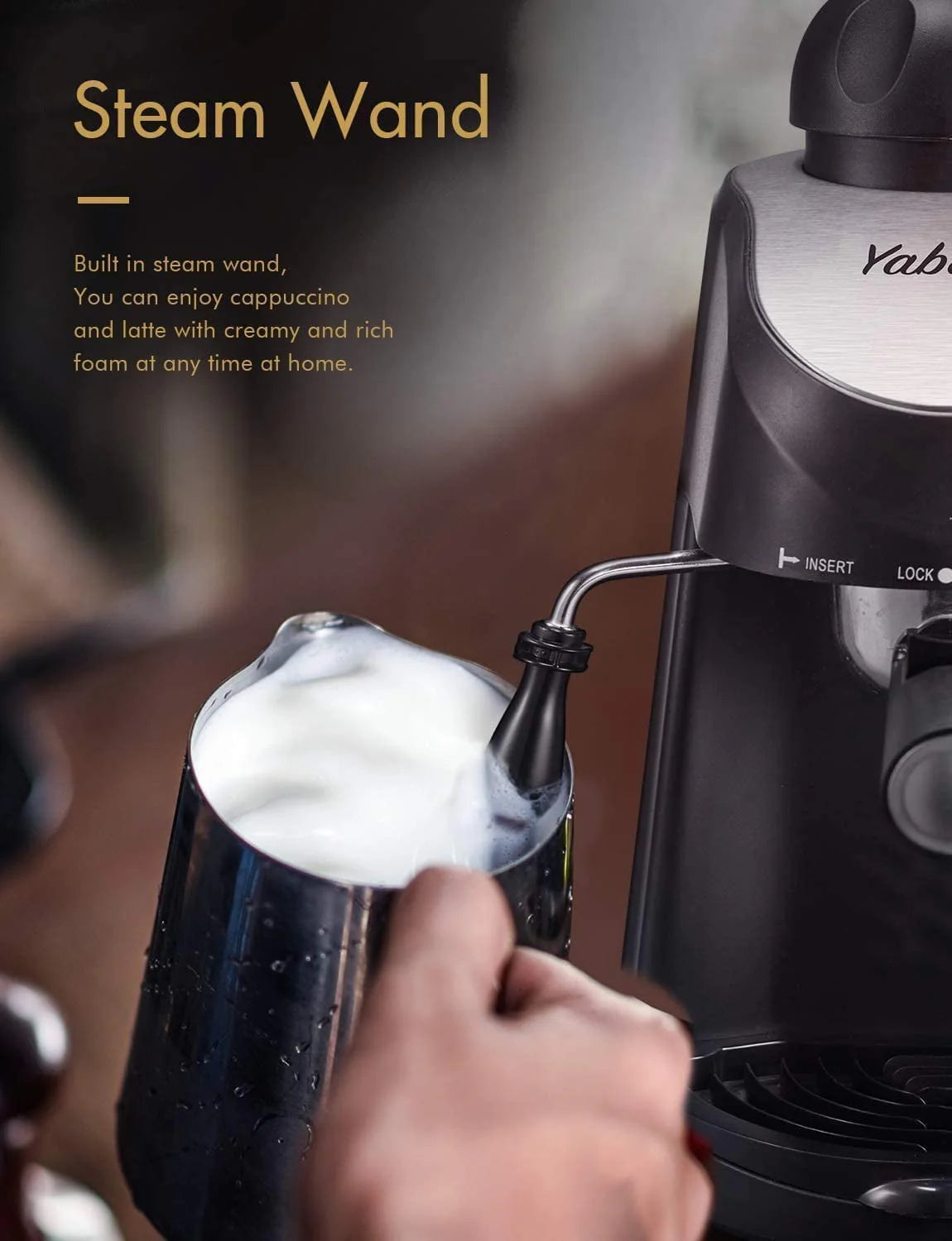 3.5 Bar 4 Cup Steam Espresso Cappuccino Maker with Milk Frother W404084