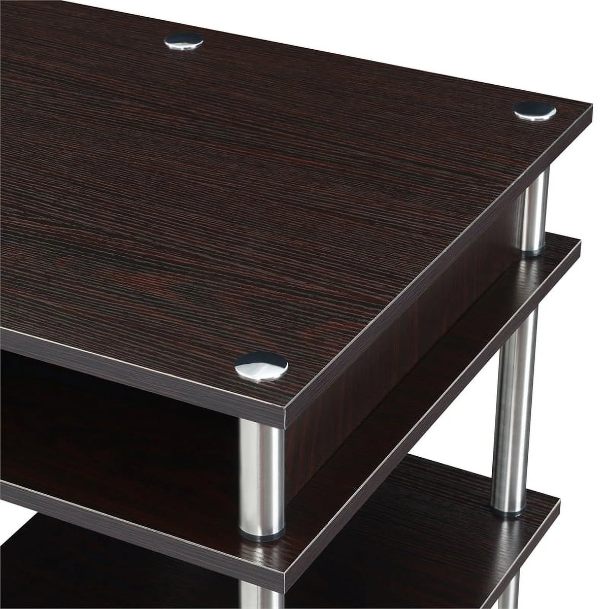 Espresso Wood Student Desk with Shelves E2010