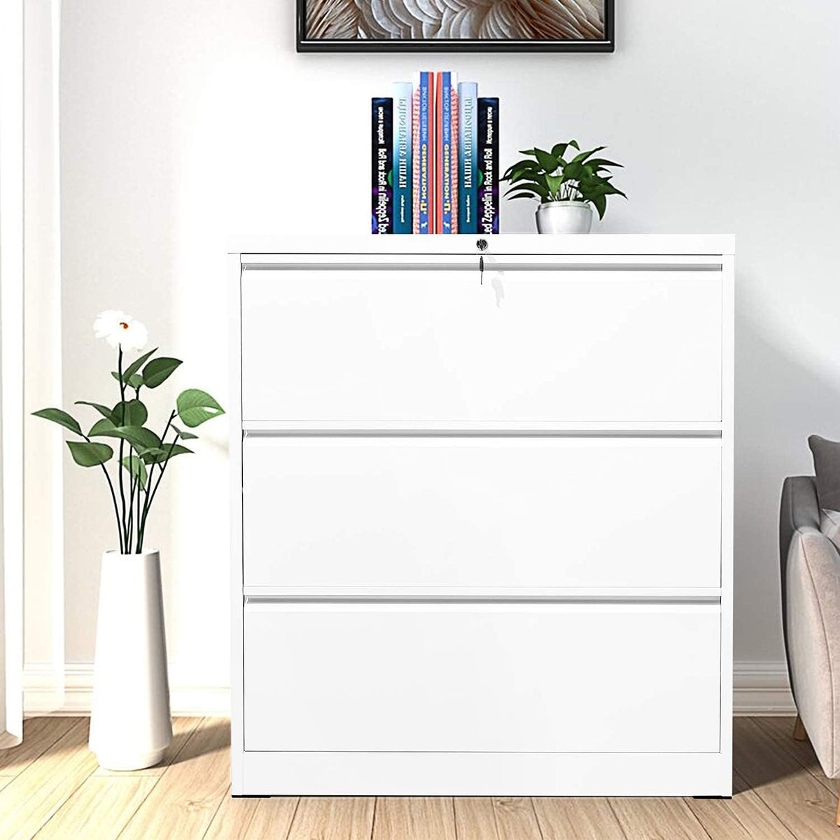 3 Drawer Metal Vertical File Cabinet with Lock N43406