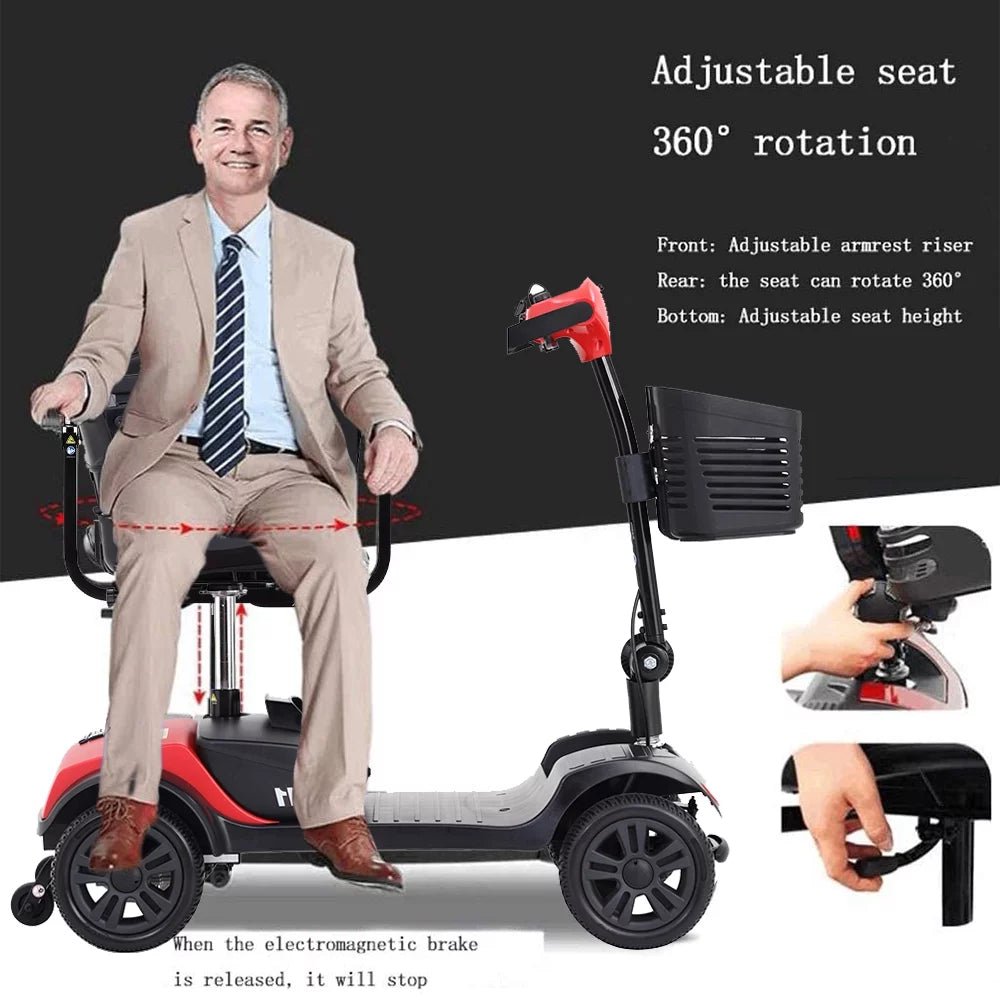 Red 4 Wheel Mobility Scooter 265lbs I6379