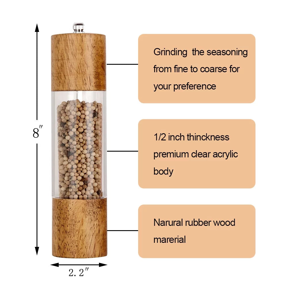 Acrylic Salt and Pepper Grinder Set 2 Pack E374