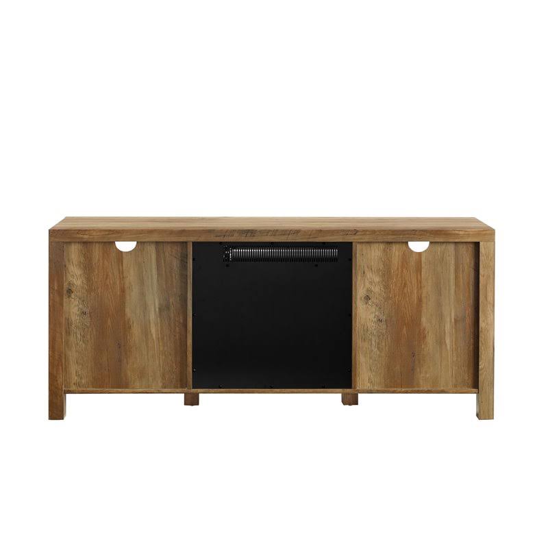 58x22 Glass Barn Door Fireplace TV Stand O584717