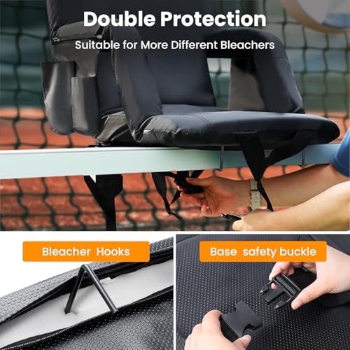 2 Pack Bleacher Chairs with Back Support and Cushion L919013