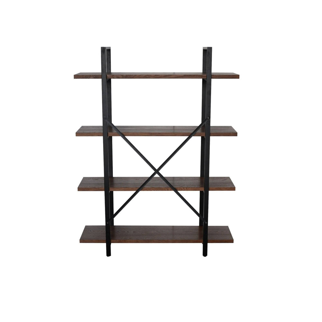 Walnut Brown 4 Shelf Etagere Bookcase S33638
