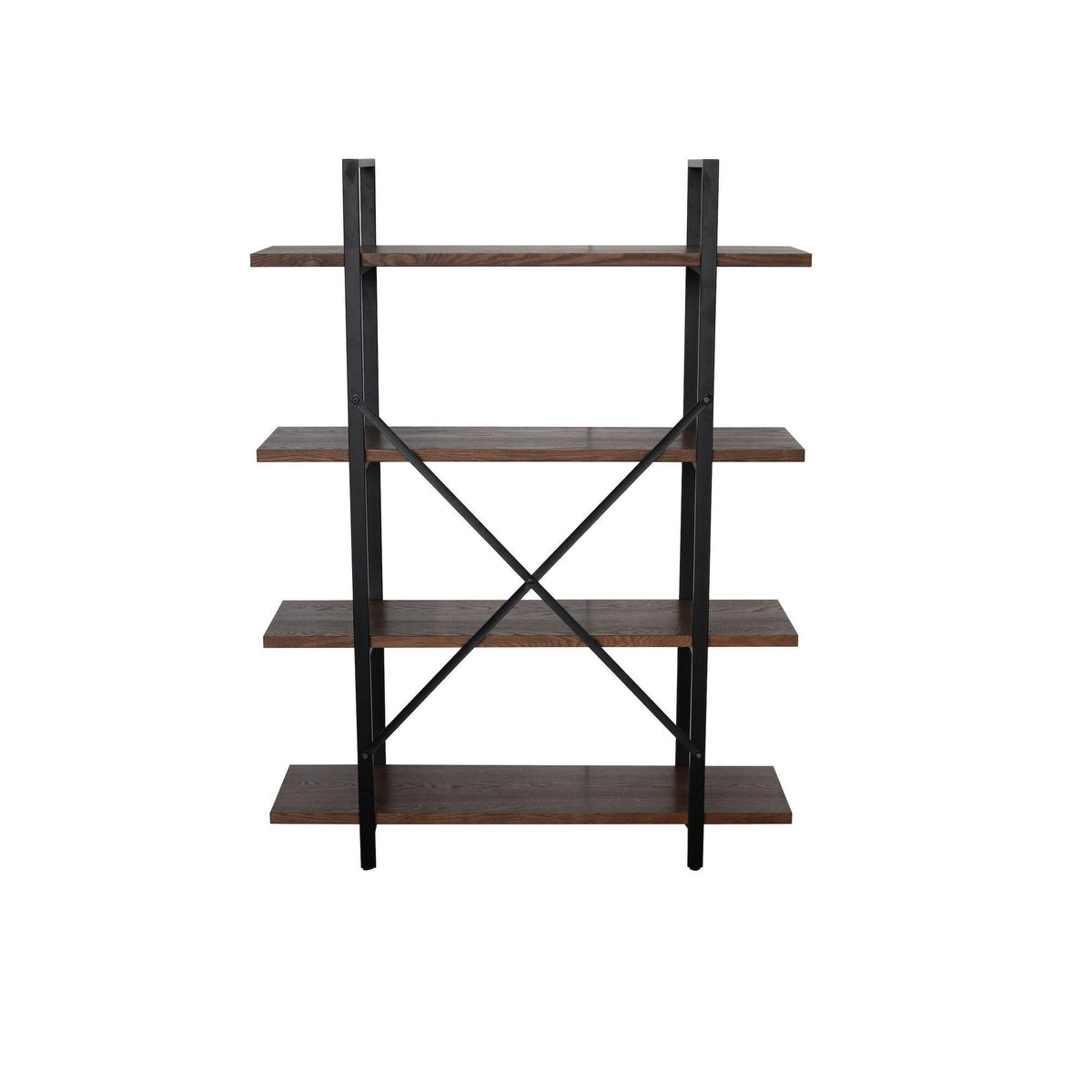 Walnut Brown 4 Shelf Etagere Bookcase S33638