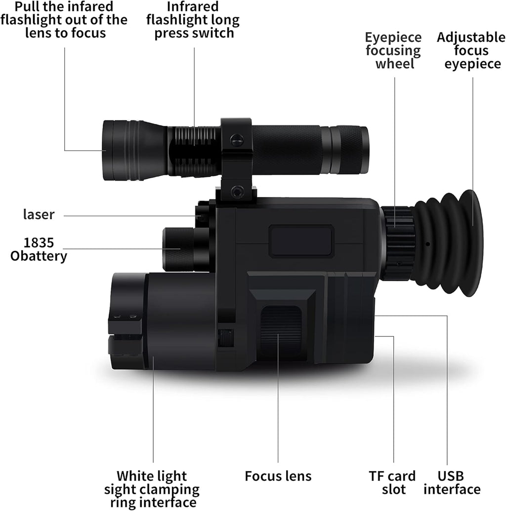 WiFi Digital Night Vision Scope Video Camera 960P 1.3 inch HD Display X2493