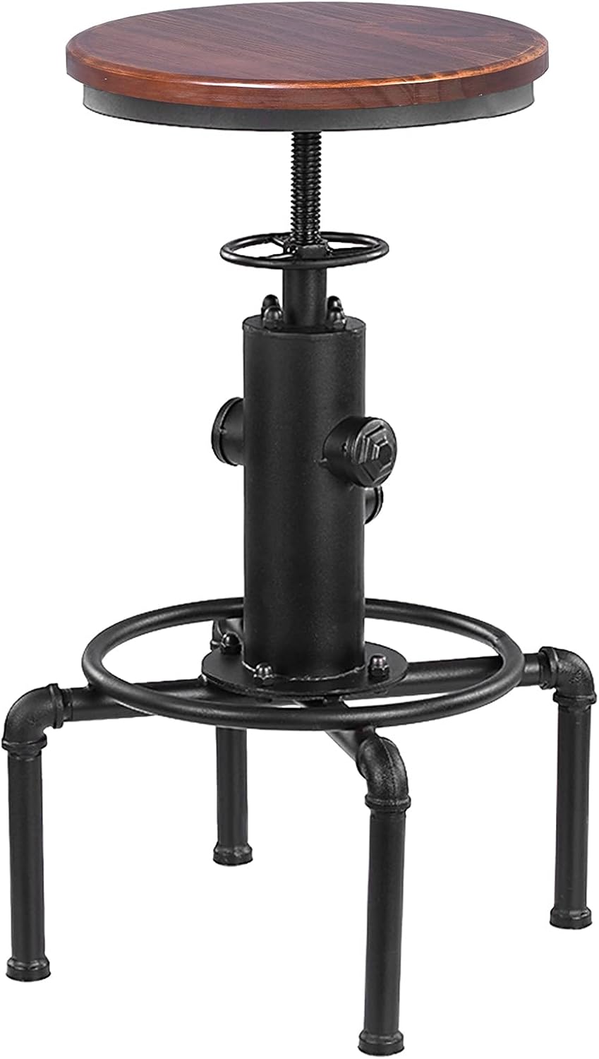 Black Adjustable Swivel Bar Stools Set of 2 G281069