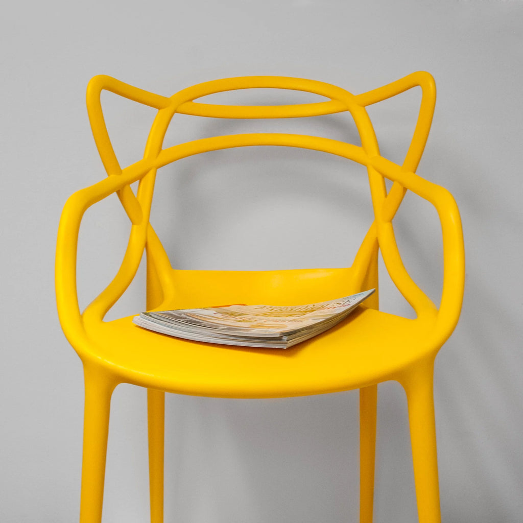 Yellow Molded Plastic Dining Chair Set of 2 Q459375