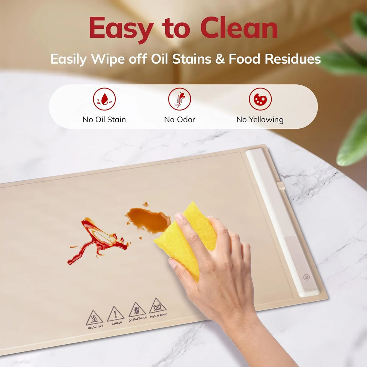 White Adjustable Temperature Foldable Electric Warming Tray H52250