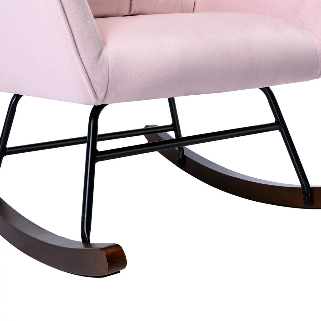Pink Upholstered Rocking Chair A1388