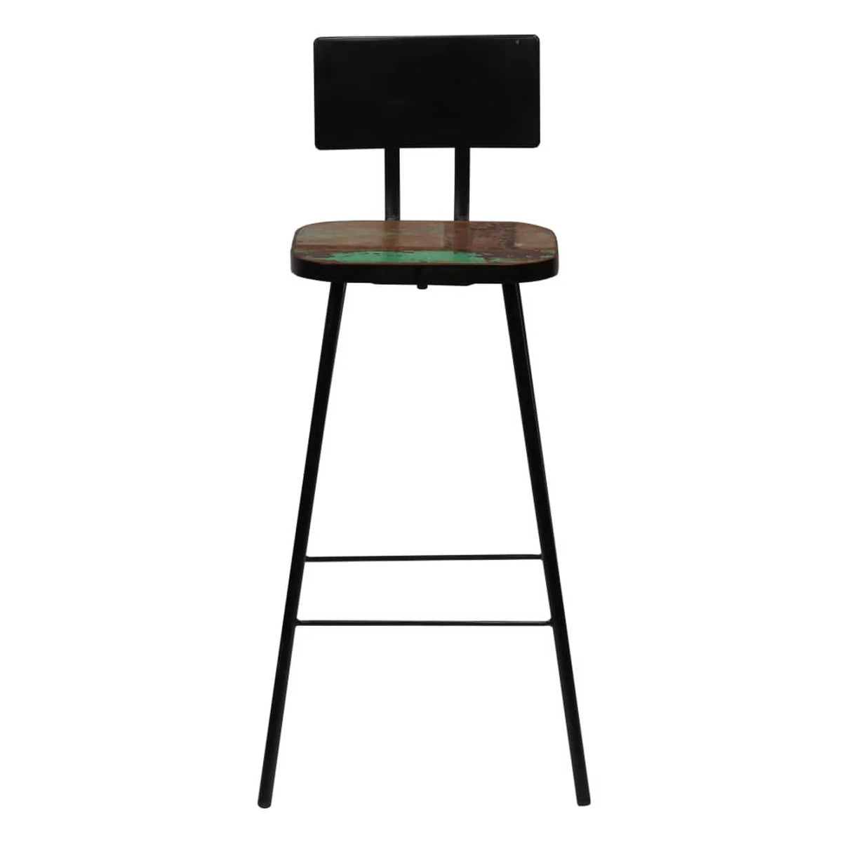 Solid Reclaimed Wood Bar Stools 2 pcs A12983