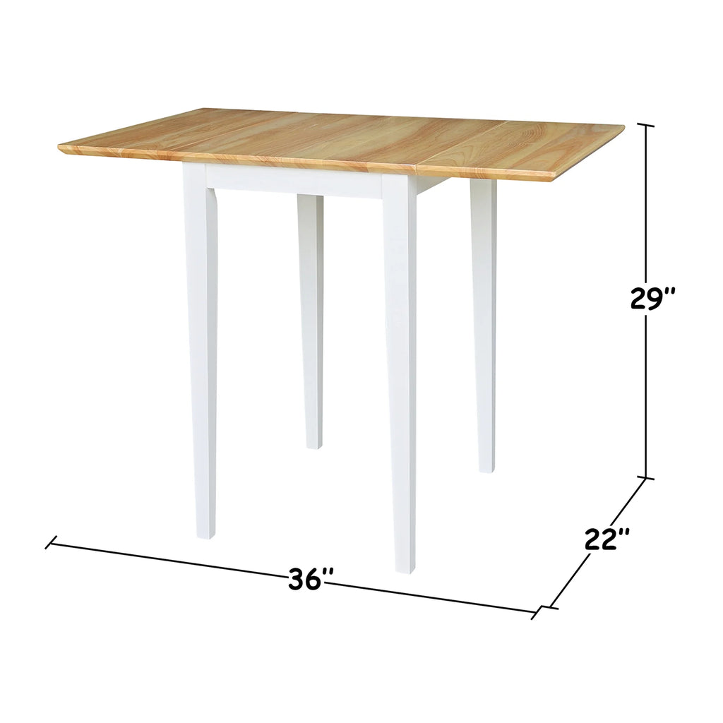 Small Dropleaf Table in White and Natural F883076