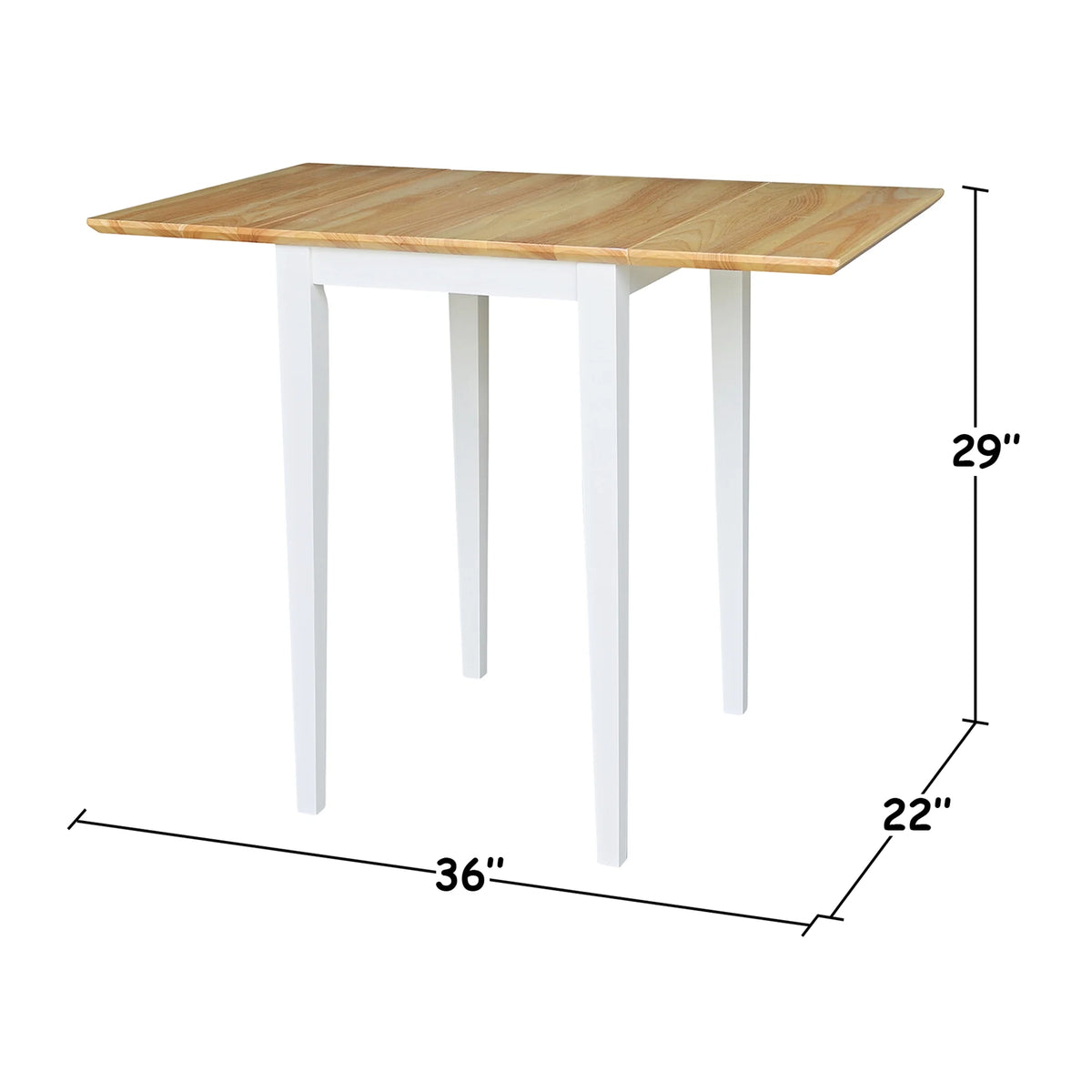 Small Dropleaf Table in White and Natural F883076