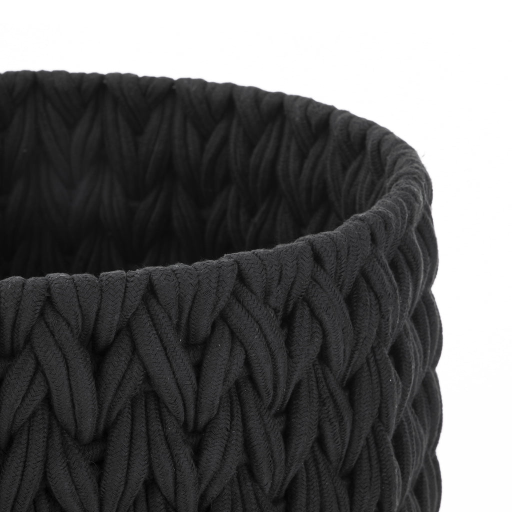 Black Polyester Decorative Storage Basket X98566