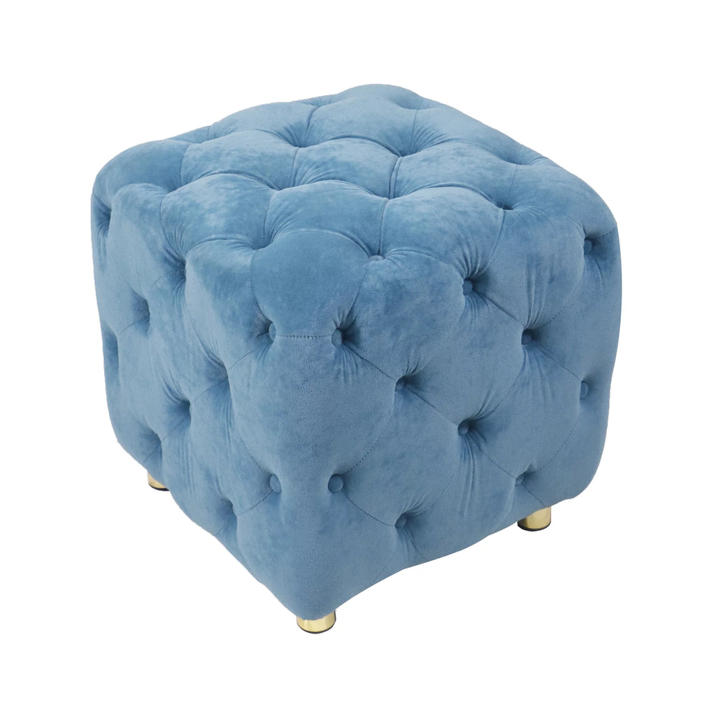 Velvet Tufted Square Ottoman S899