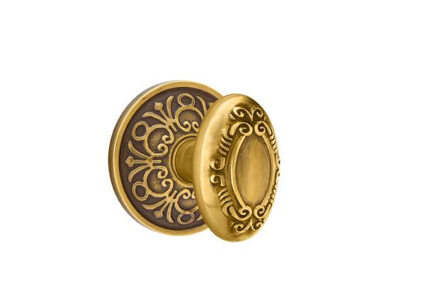 Passage Knob with Lancaster Rose V51136