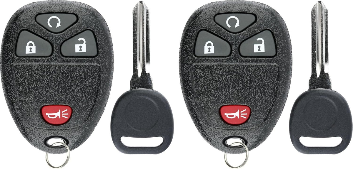 Keyless Entry Remote Control Car Key Fob Replacement with Key (Pack of 2) J289