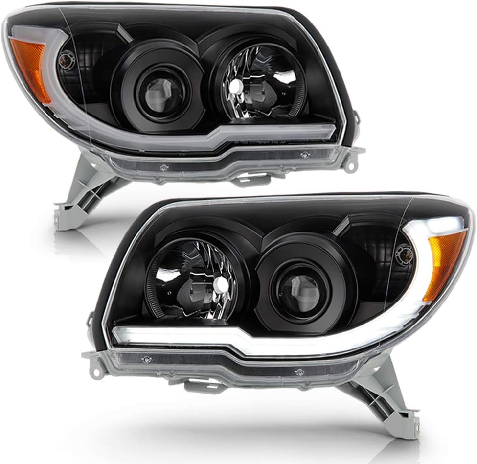 Black LED Projector Headlights Set Left+Right P79694