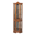 Floor Standing Wood Corner China Cabinet with Glass Shelves F19120