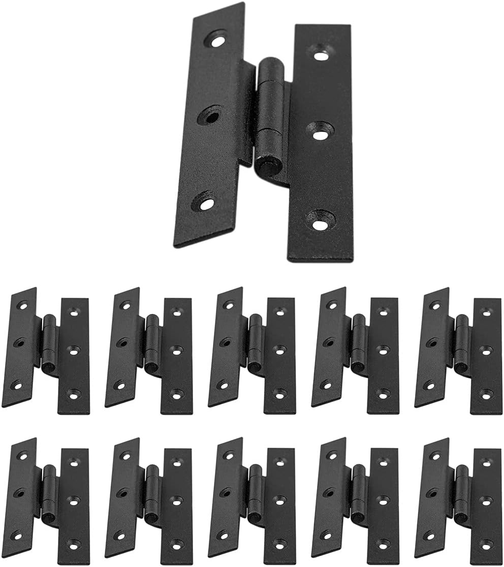 Black 3.5 Height 3/8 Offset Wrought Iron H Hinges Pack Of 10 L313033