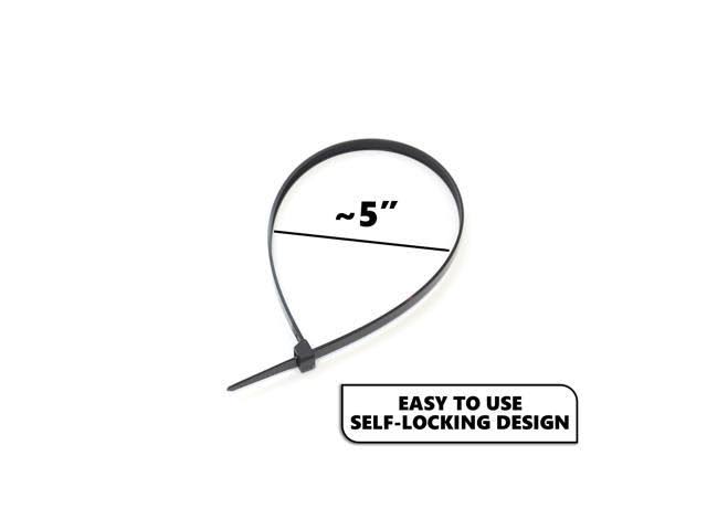 500 Pack Heavy Duty 18 Inches Black Nylon Cable Zip Ties E6870