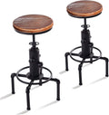 Black Adjustable Swivel Bar Stools Set of 2 G281069