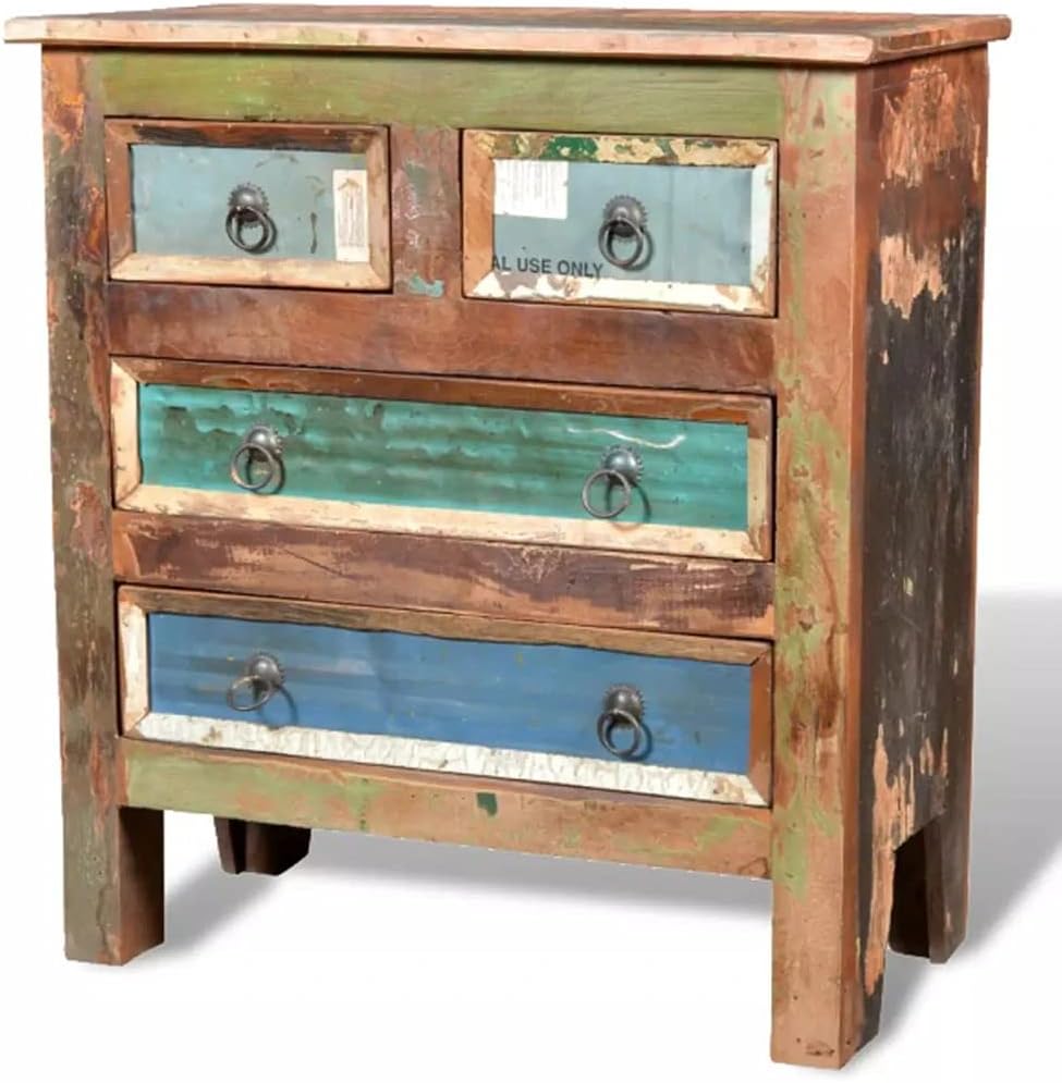 Solid Reclaimed Wood Cabinet 4 Drawers S502862