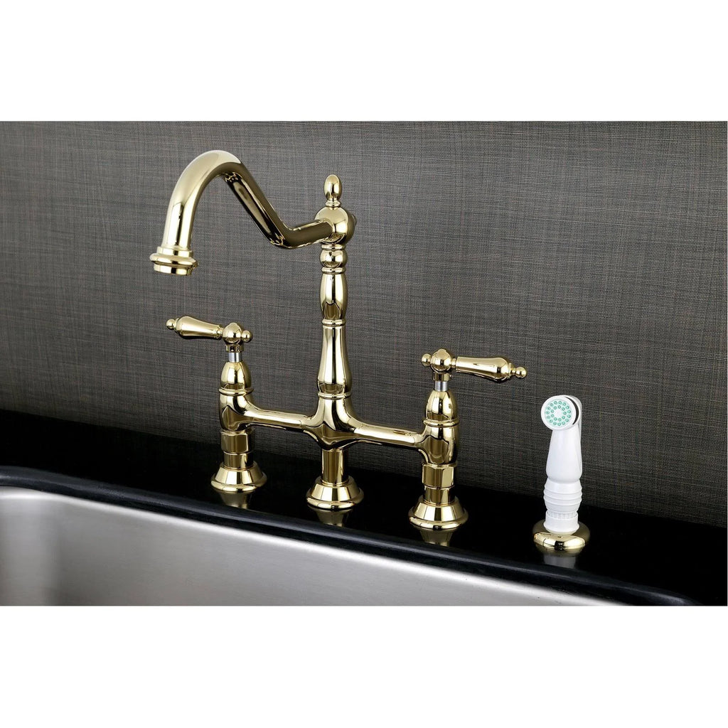 Satin Nickel Kitchen Faucet with Side Sprayer T89767