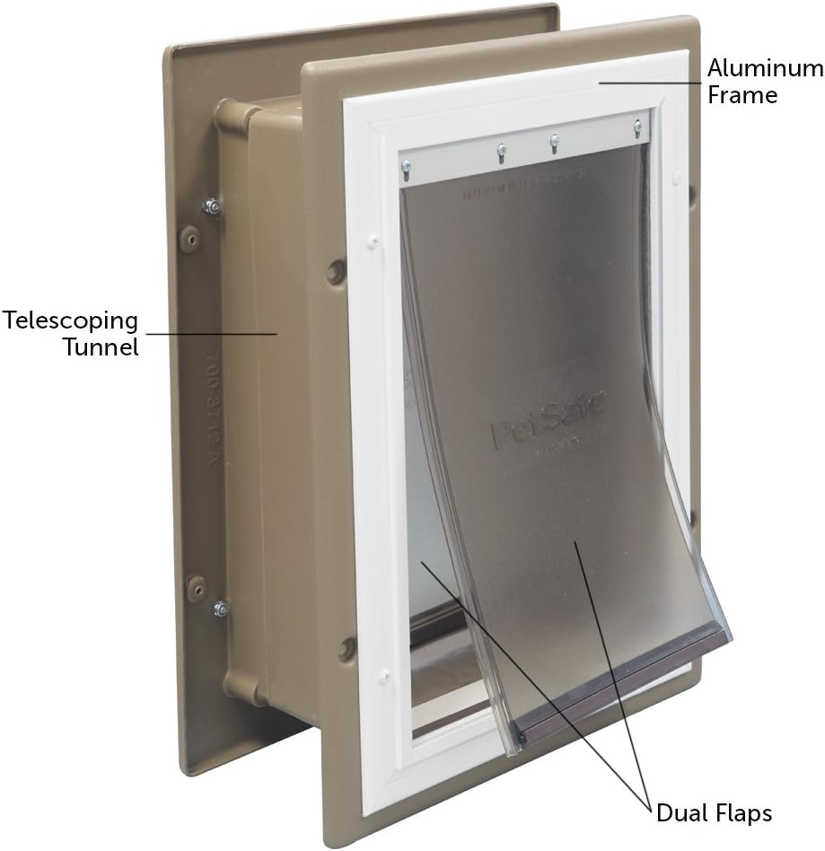 Aluminum Pet Door with Telescoping Tunnel, Medium C64236