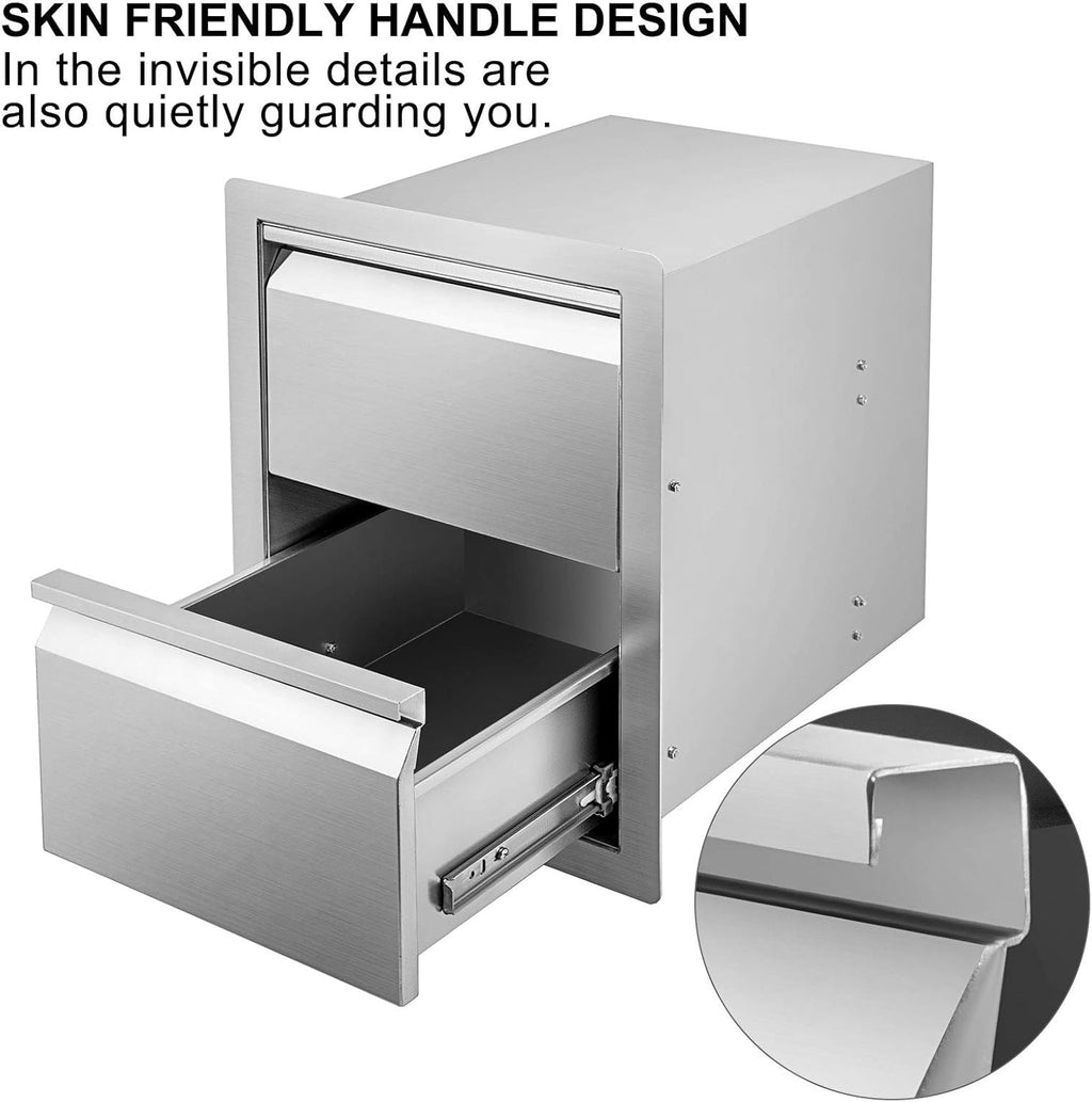 Stainless Steel Triple Access Outdoor Kitchen Drawers U3790