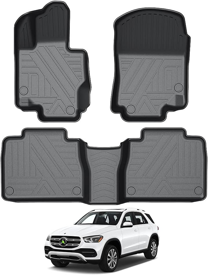 Custom Fit All Weather Rubber Floor Mats 2 Row Set Black N955939