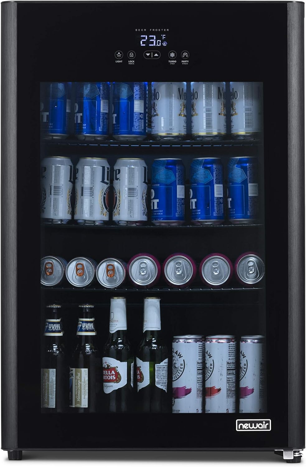 Black 125 Can Capacity Freestanding Beer Fridge F820