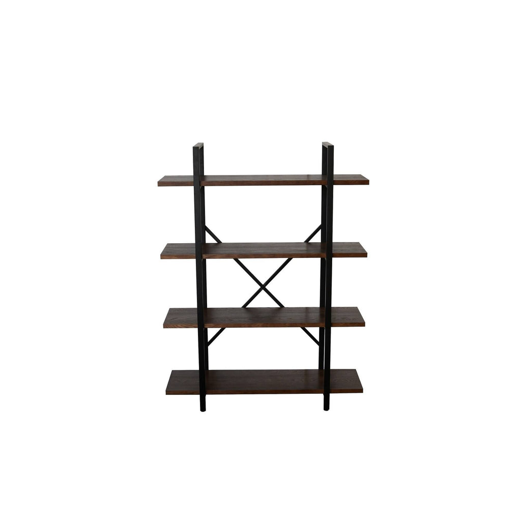 Walnut Brown 4 Shelf Etagere Bookcase S33638