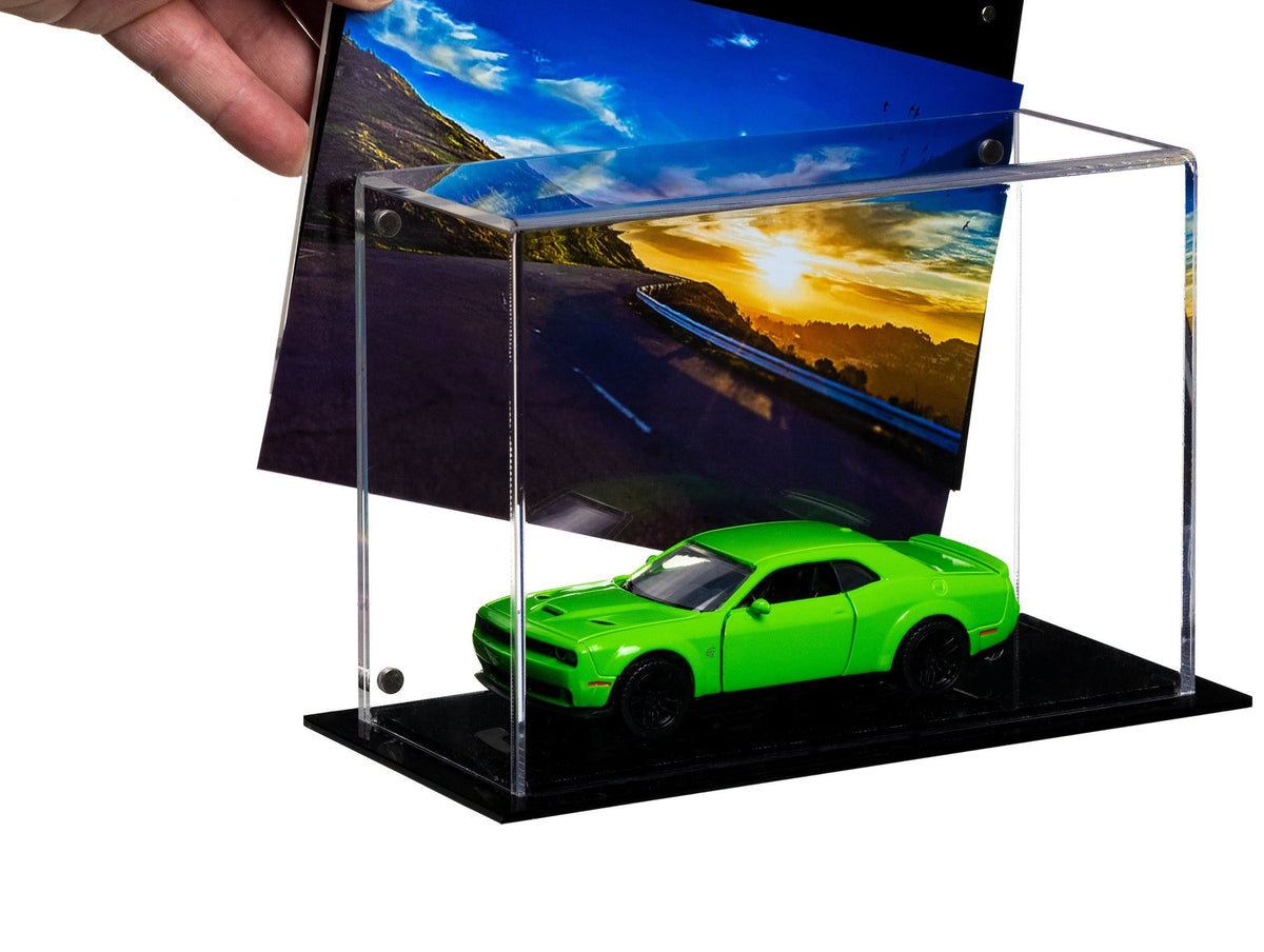 Model Airplane Car Rocket Train Display Case Clear Back Wall Mount X479