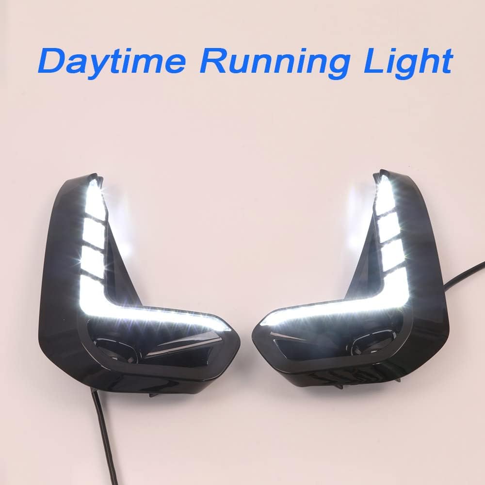LED DRL Daytime Running Light 2pcs 6000K White Yellow Turn Signals Q140378