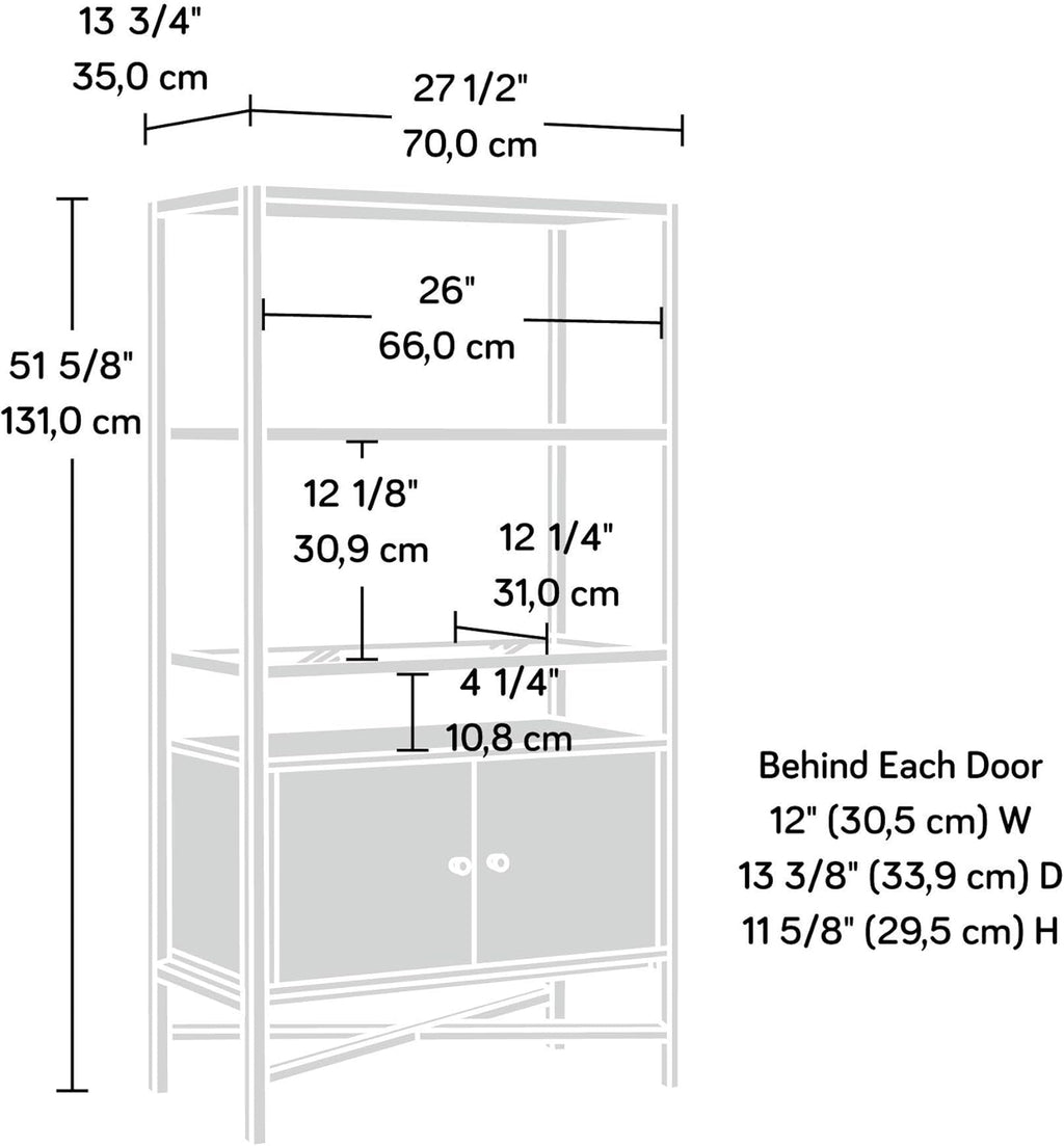 Bookcase with Doors, Rich Walnut Finish M23252